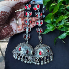 Pooja Silver Oxidised Earrings
