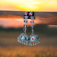 Pooja Silver Oxidised Earrings