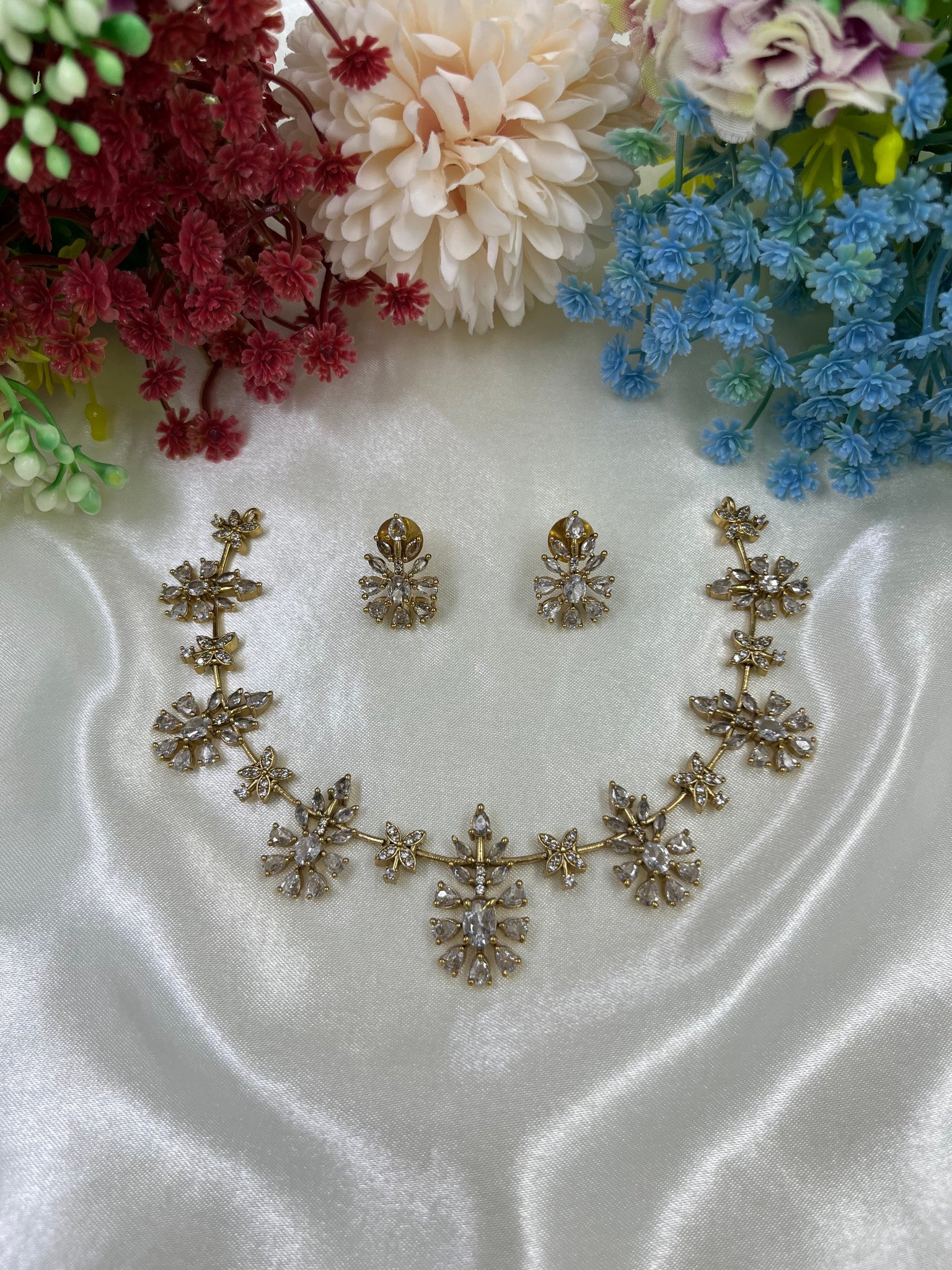 Chaitali AD Choker Necklace Set