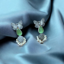 German Silver Monalisa Stone Earrings