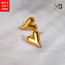 Anti Tarnish Heart Themed Earrings