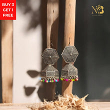 Hexa Charm Antique Jhumka Earrings
