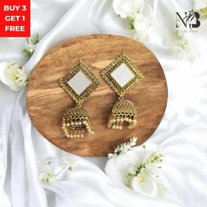 Royal Mirror Jhumka Earrings