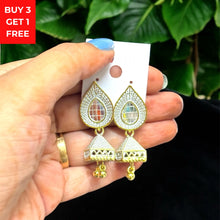 White copper Jhumka earrings