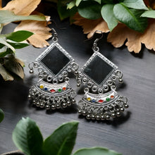 Multicolor Silver Oxidised Jhumka