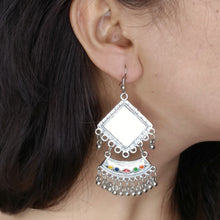 Multicolor Silver Oxidised Jhumka