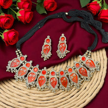 Saanjh Afghani Silver Oxidised Choker Set