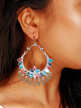 Multicolor Meena work oxidised earrings