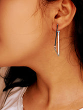 Triangle Silver Hoop Earrings