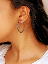 Big Silver Round Hoop Earrings