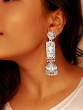 Silver long Jhumka Earrings