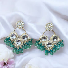 Crystal Kundan Chandbali Earrings