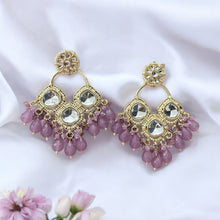 Crystal Kundan Chandbali Earrings