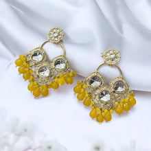 Crystal Kundan Chandbali Earrings