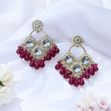 Crystal Kundan Chandbali Earrings