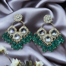 Crystal Kundan Chandbali Earrings
