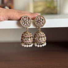 Elegant Gold-Plated Jhumkas with Pearls
