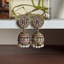 Elegant Gold-Plated Jhumkas with Pearls