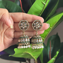 Elegant Gold-Plated Jhumkas with Pearls