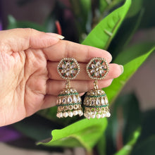 Elegant Gold-Plated Jhumkas with Pearls