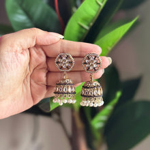 Elegant Gold-Plated Jhumkas with Pearls