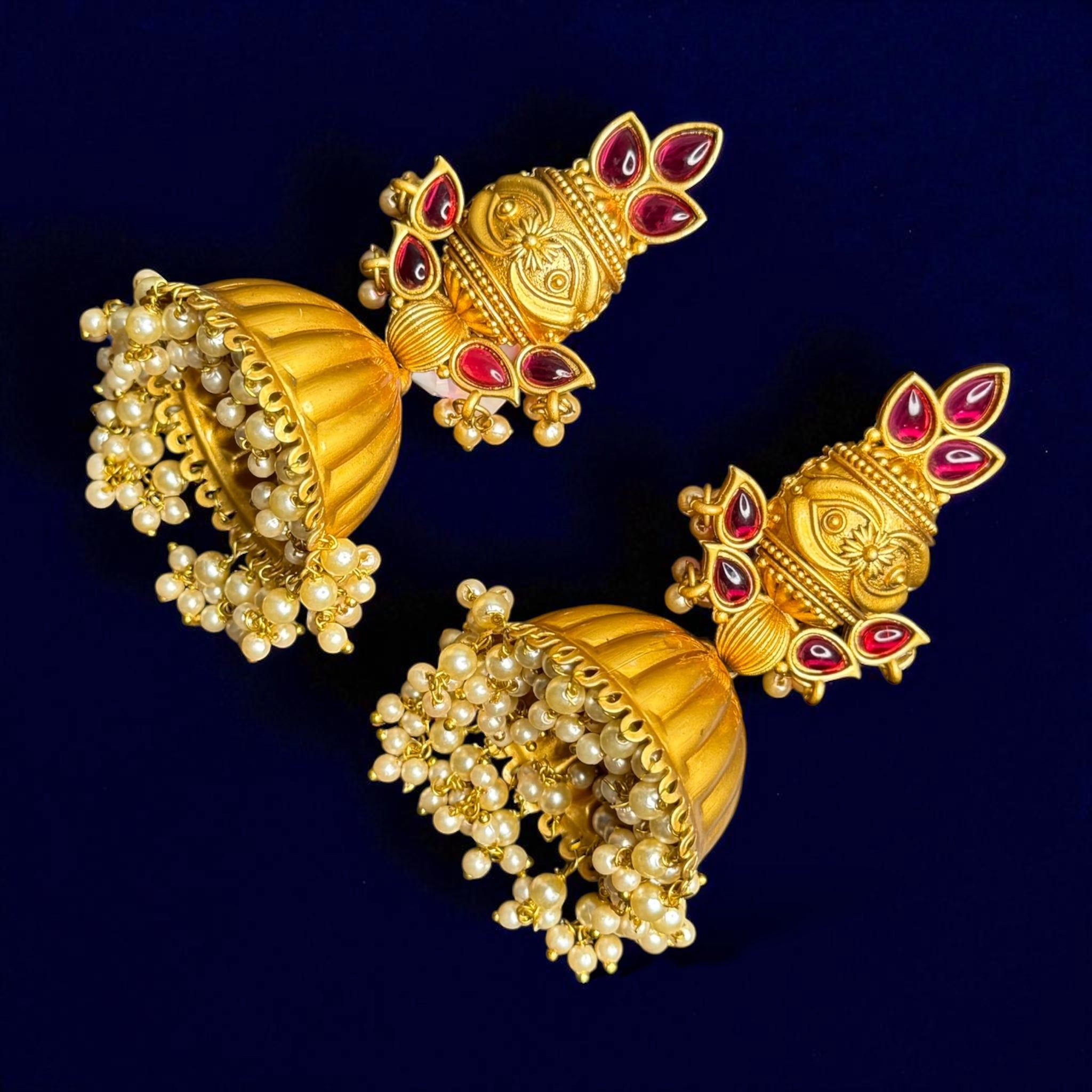 Ambika Gold Plated Jhumka earrings
