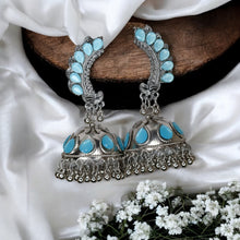 Peacock Oxidised Jhumka Earring