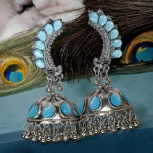 Peacock Oxidised Jhumka Earring