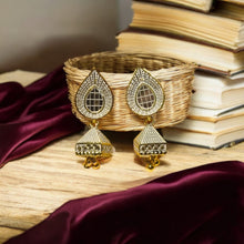 White copper Jhumka earrings