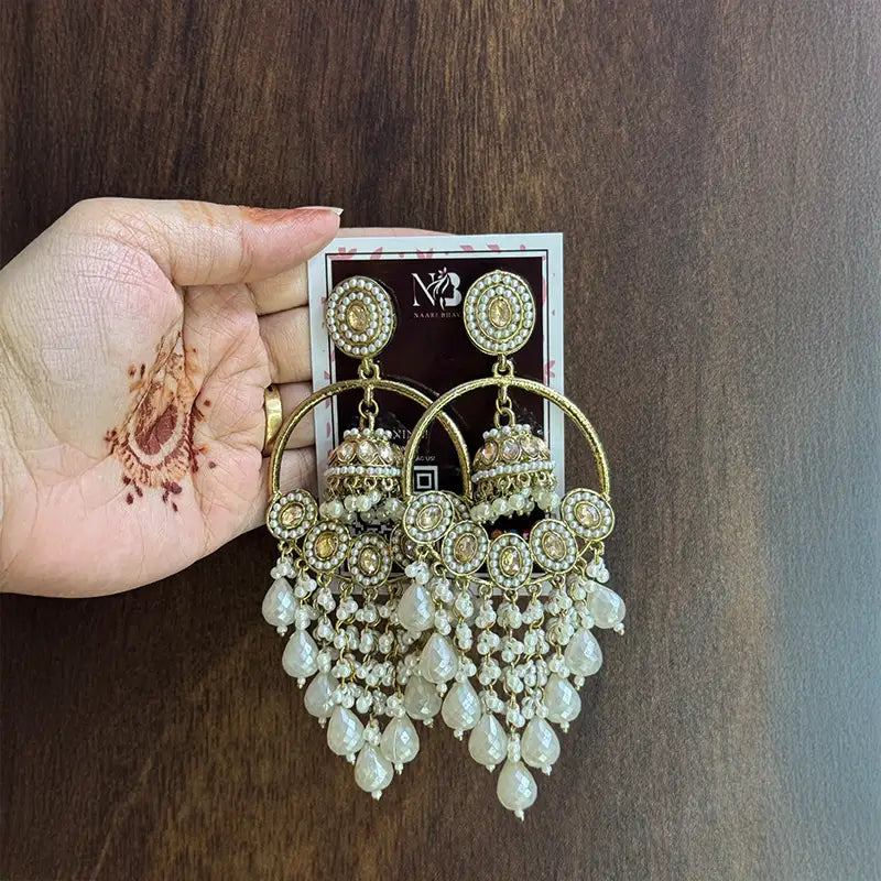 Nikhat Traditional Kundan pearl Chandbali