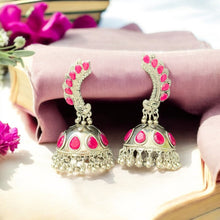 Peacock Oxidised Jhumka Earring