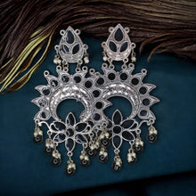 Black Chandbali oxidised Earrings