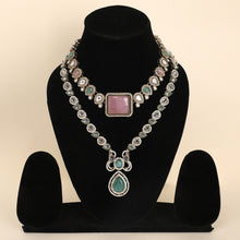 Monalisa Mossainite stone pakistani choker set