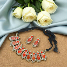 Saanjh Afghani Silver Oxidised Choker Set