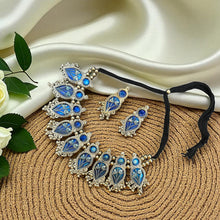 Saanjh Afghani Silver Oxidised Choker Set
