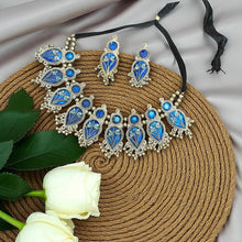 Saanjh Afghani Silver Oxidised Choker Set