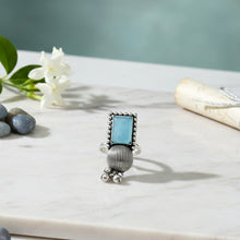 Manjari German SIlver Oxidised Ring