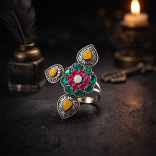 Pallav Oxidised Silver Ring