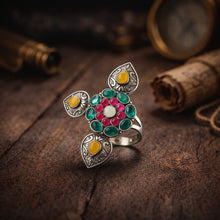 Pallav Oxidised Silver Ring