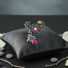 Paridhi Antique Design German Silver Ring