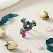 Paridhi Antique Design German Silver Ring