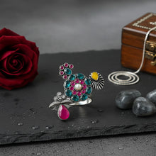 Paridhi Antique Design German Silver Ring