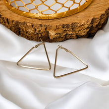 Triangle Silver Hoop Earrings