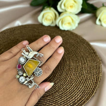 Deep German Silver Oxidised Ring