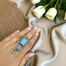 Manjari German SIlver Oxidised Ring