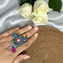 Paridhi Antique Design German Silver Ring