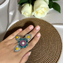 Pallav Oxidised Silver Ring