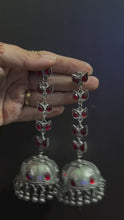 Pooja Silver Oxidised Earrings